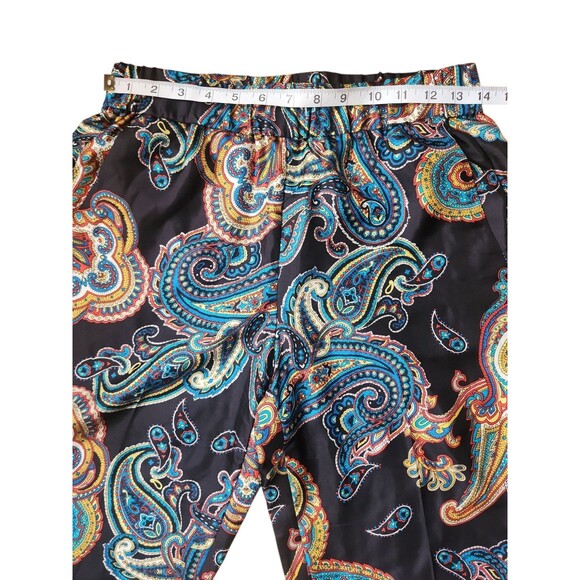 J. Crew Silk Paisley Maximalist Cropped Pants Women's Size 4 Black Resort Office - Picture 5 of 9